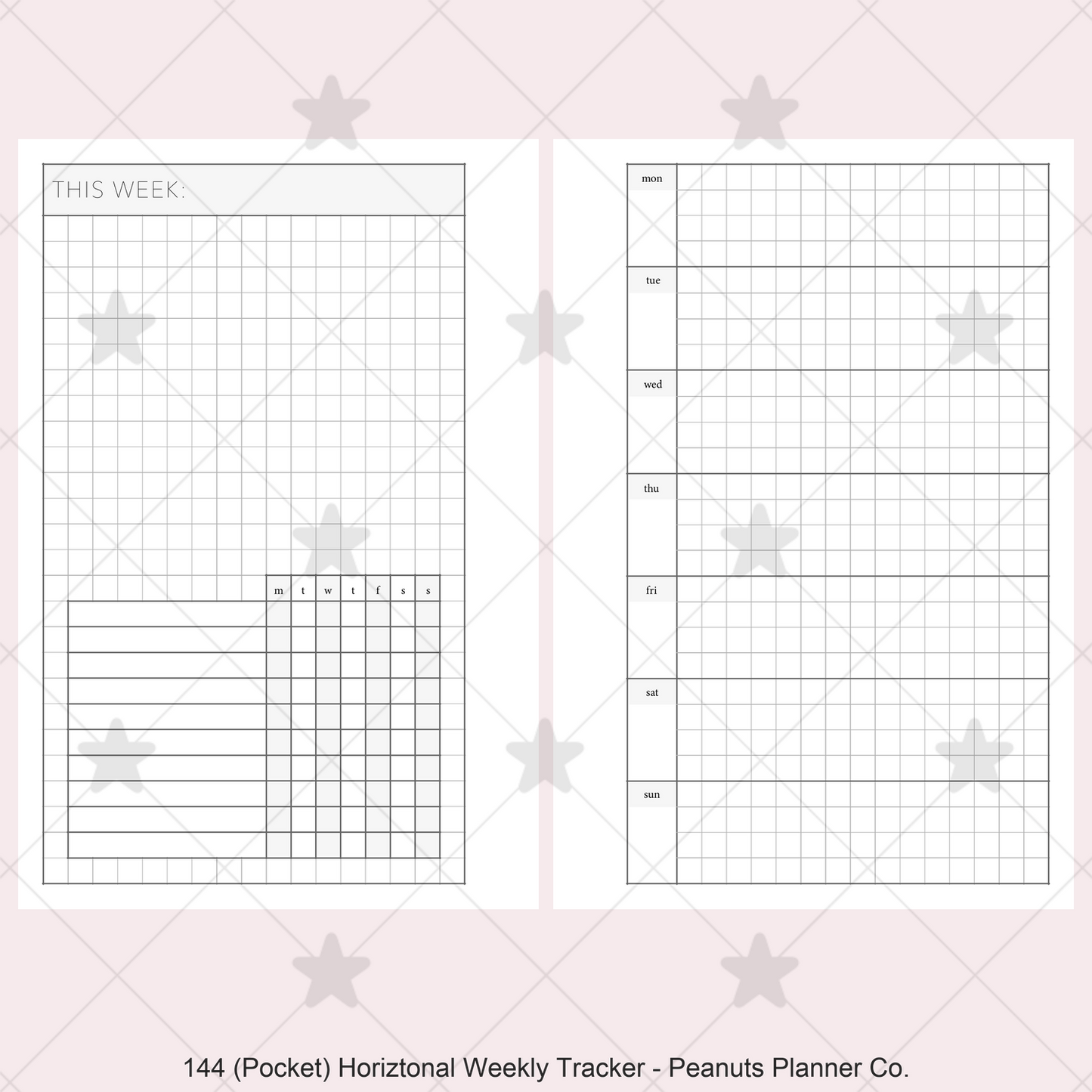 144: Horizontal Grid Weekly w/ Daily Habit Tracker Wo1P Wo2P