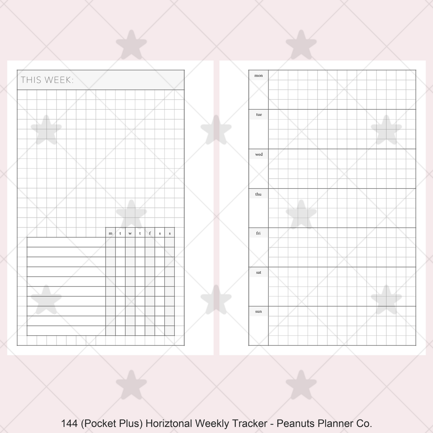 144: Horizontal Grid Weekly w/ Daily Habit Tracker Wo1P Wo2P