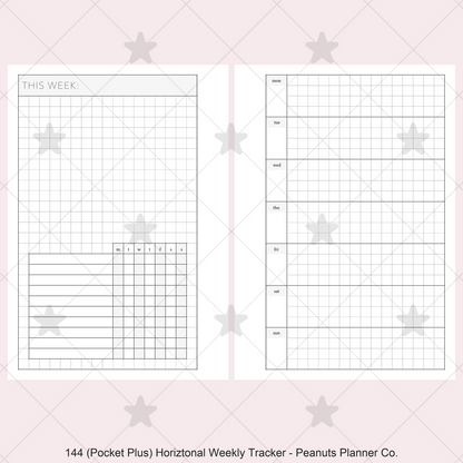 144: Horizontal Grid Weekly w/ Daily Habit Tracker Wo1P Wo2P