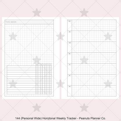 144: Horizontal Grid Weekly w/ Daily Habit Tracker Wo1P Wo2P
