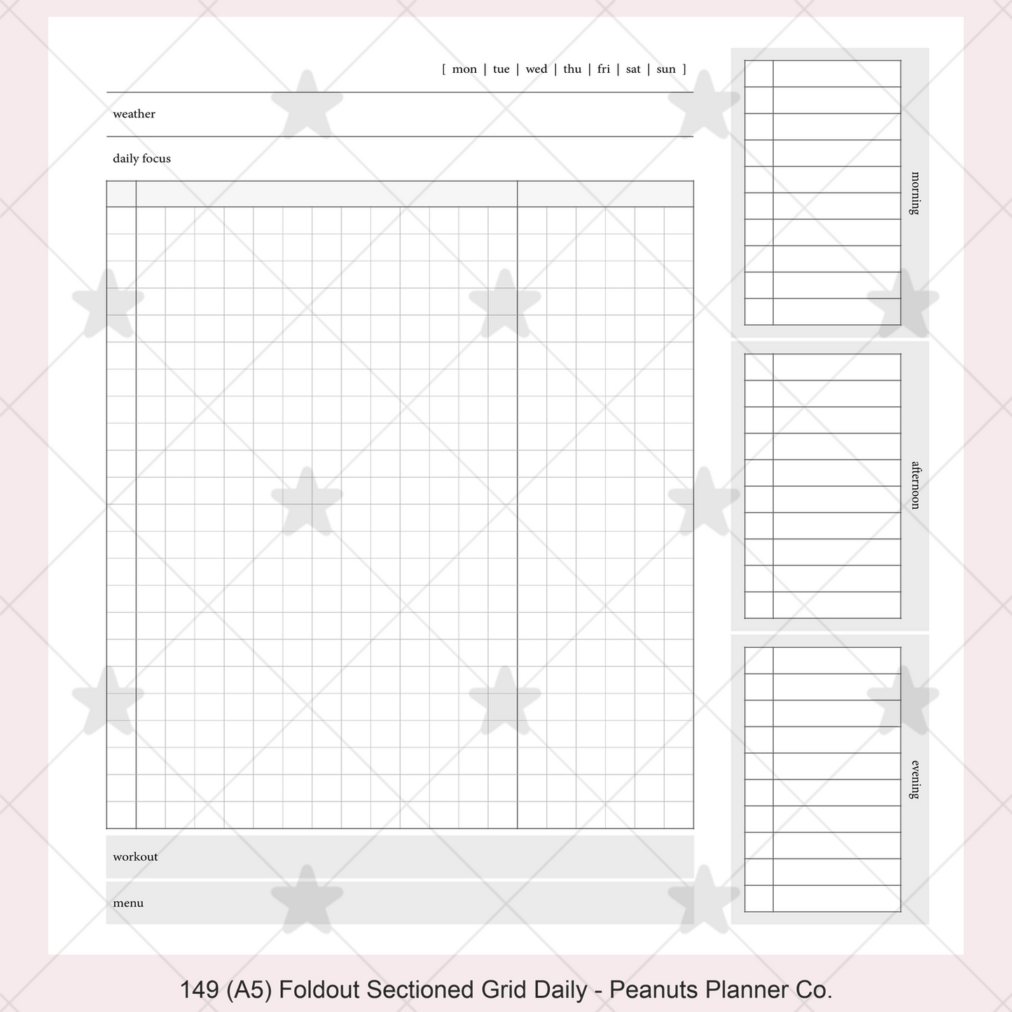 149: Foldout Grid Daily Morning Afternoon Evening Do1P