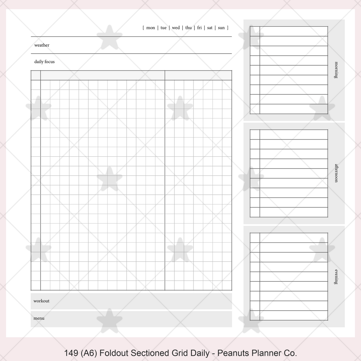 149: Foldout Grid Daily Morning Afternoon Evening Do1P