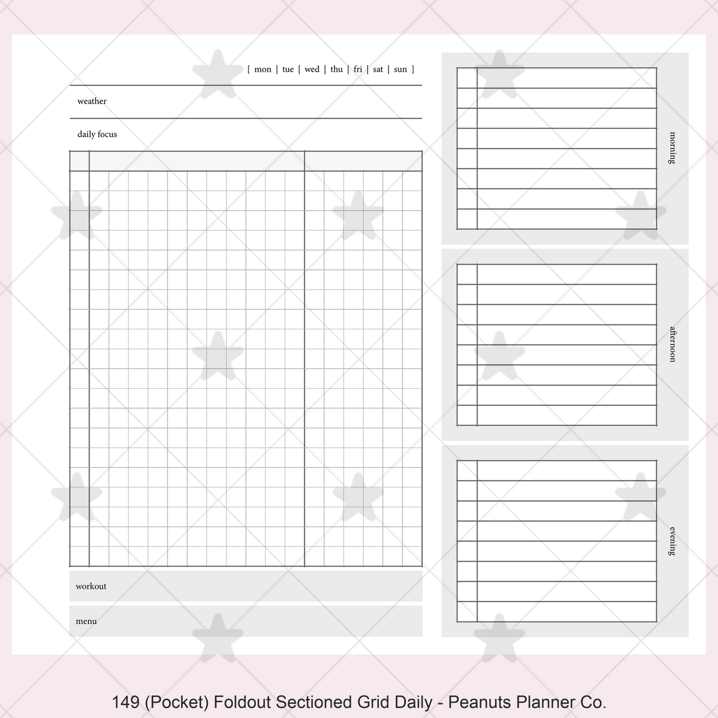 149: Foldout Grid Daily Morning Afternoon Evening Do1P