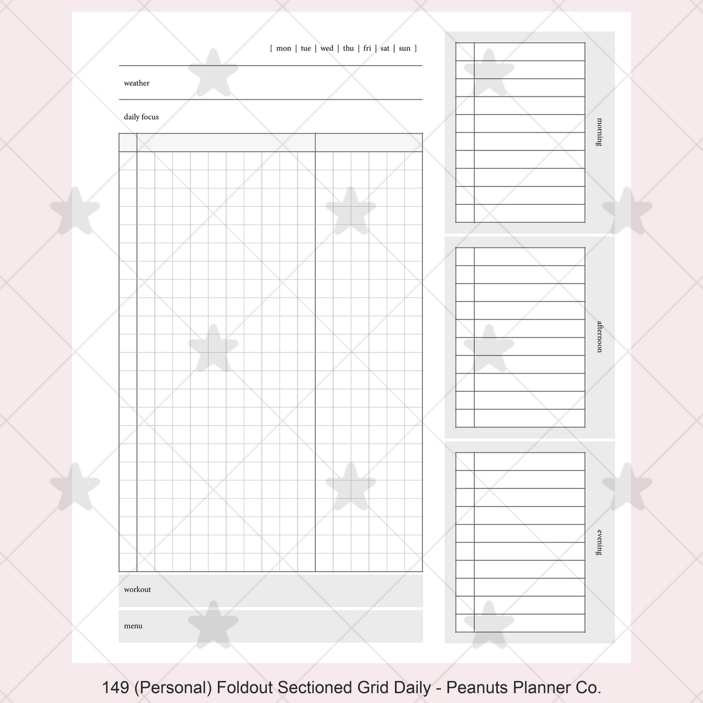 149: Foldout Grid Daily Morning Afternoon Evening Do1P