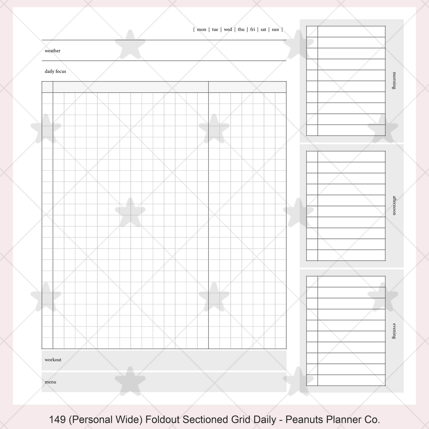 149: Foldout Grid Daily Morning Afternoon Evening Do1P