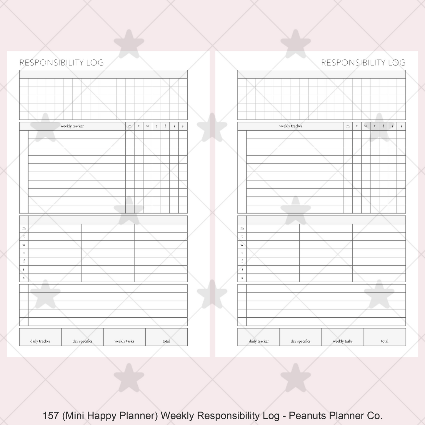 157: Weekly Responsibility Log Children Kids Chores Allowance Tracker Wo1P