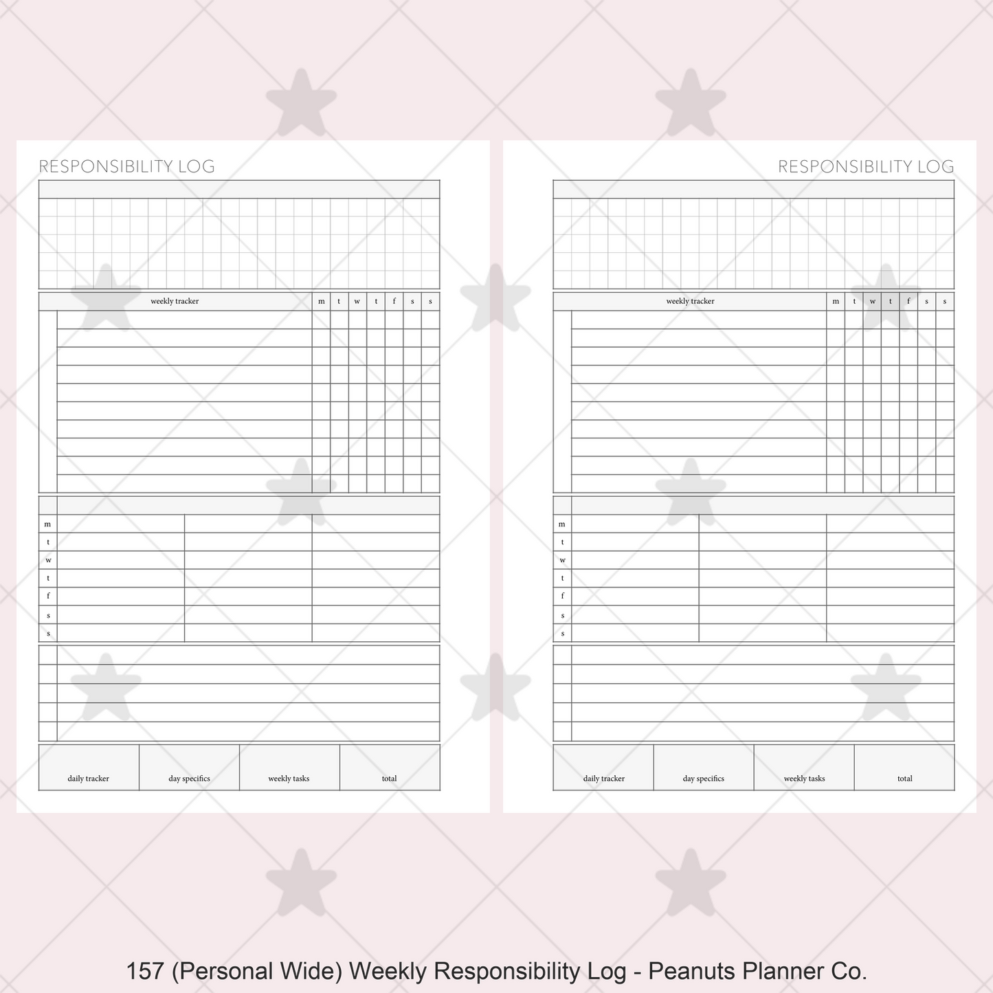 157: Weekly Responsibility Log Children Kids Chores Allowance Tracker Wo1P
