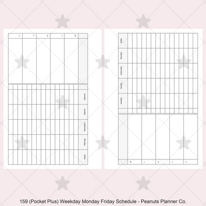 159: Weekday Monday Friday Schedule Horizontal