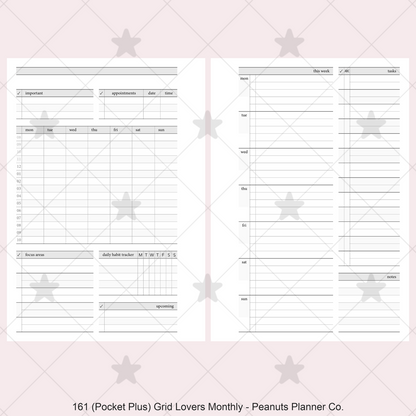 161: Grid Lovers Monthly w/ Daily Habit Tracker Mo2P