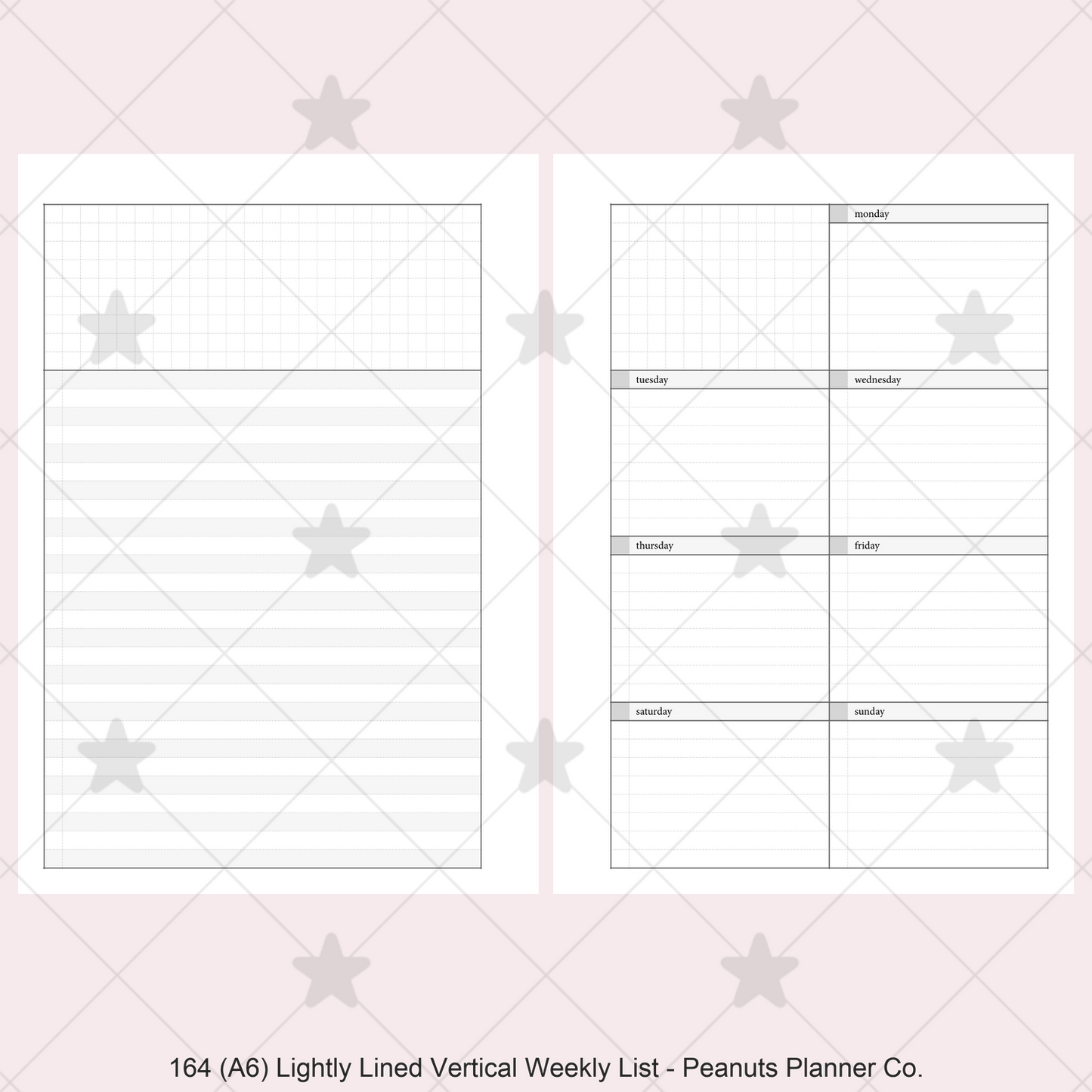 164: Lightly Lined Vertical Weekly Wo1P Wo2P w/ Running Tasks List & Notes