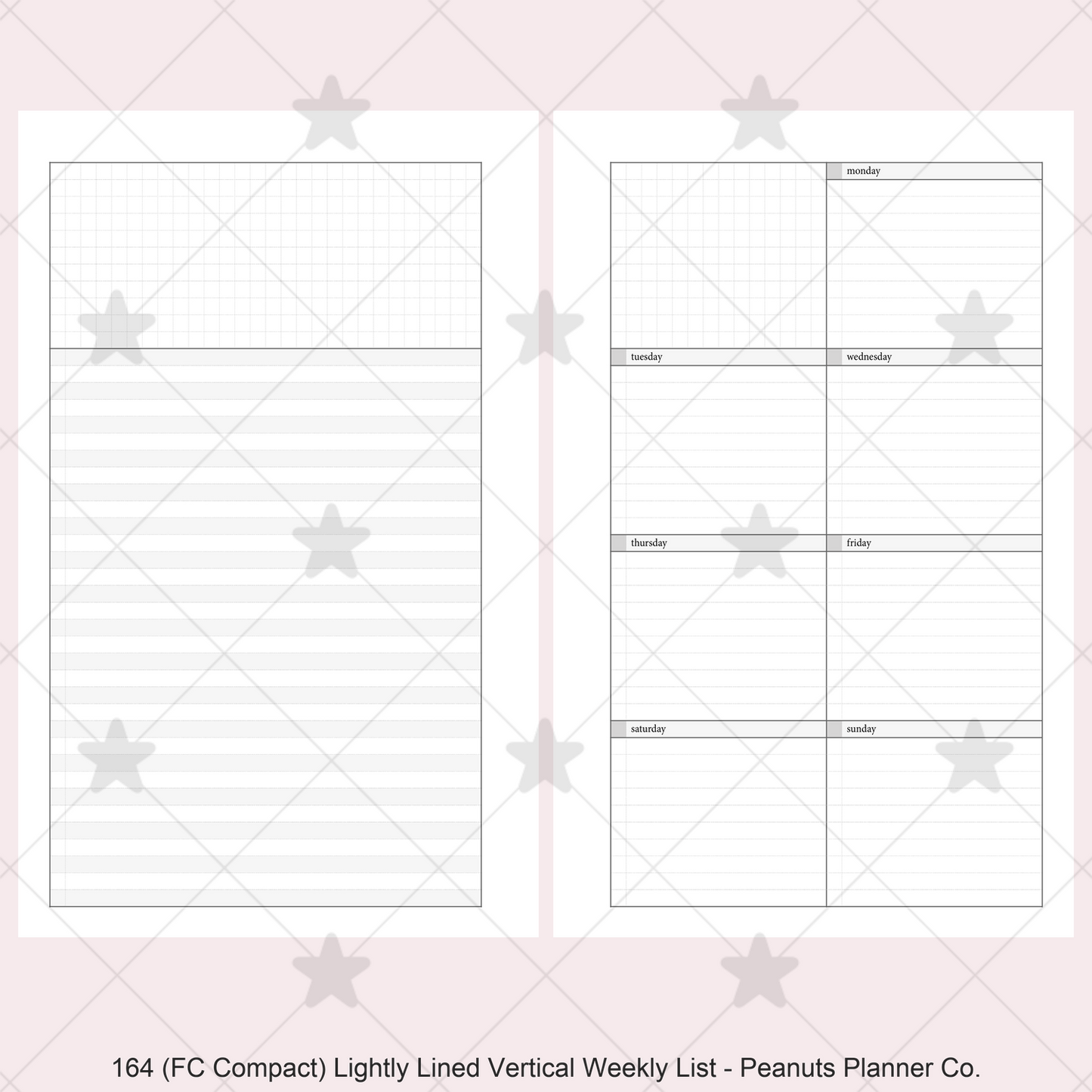 164: Lightly Lined Vertical Weekly Wo1P Wo2P w/ Running Tasks List & Notes