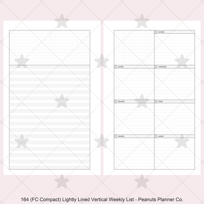 164: Lightly Lined Vertical Weekly Wo1P Wo2P w/ Running Tasks List & Notes