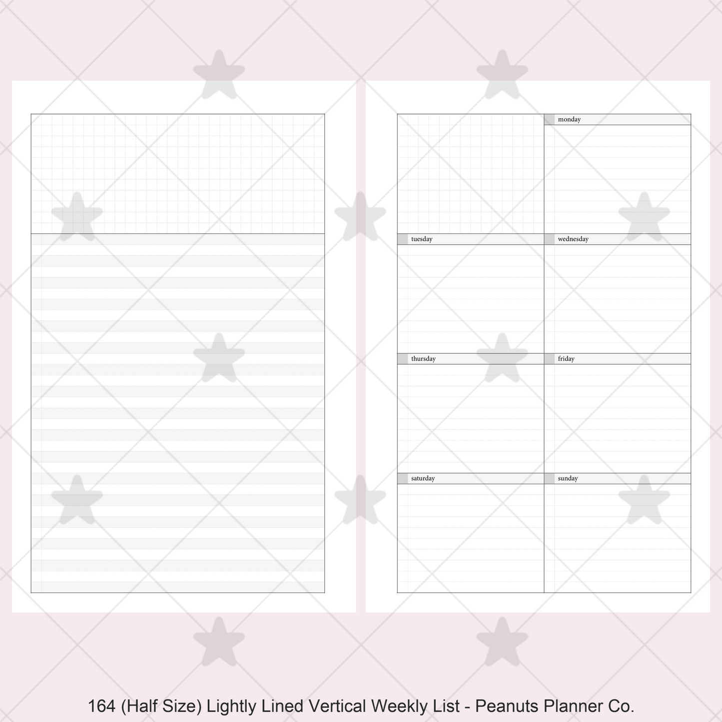 164: Lightly Lined Vertical Weekly Wo1P Wo2P w/ Running Tasks List & Notes