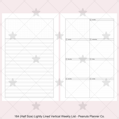 164: Lightly Lined Vertical Weekly Wo1P Wo2P w/ Running Tasks List & Notes