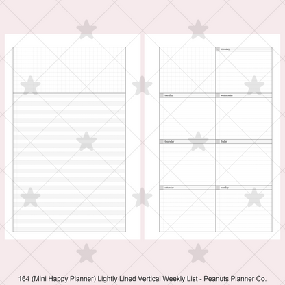 164: Lightly Lined Vertical Weekly Wo1P Wo2P w/ Running Tasks List & Notes
