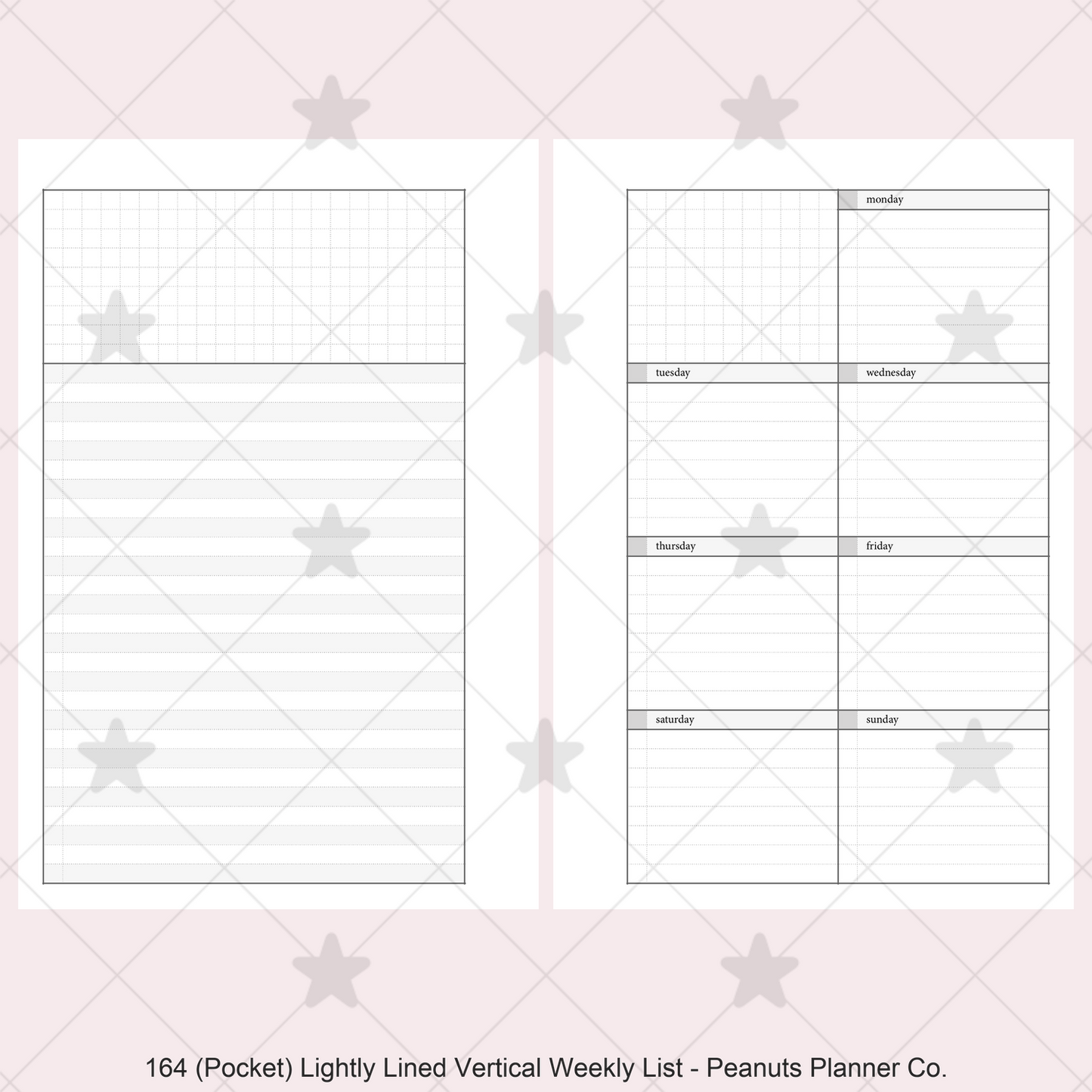 164: Lightly Lined Vertical Weekly Wo1P Wo2P w/ Running Tasks List & Notes