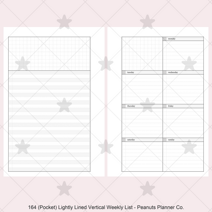 164: Lightly Lined Vertical Weekly Wo1P Wo2P w/ Running Tasks List & Notes