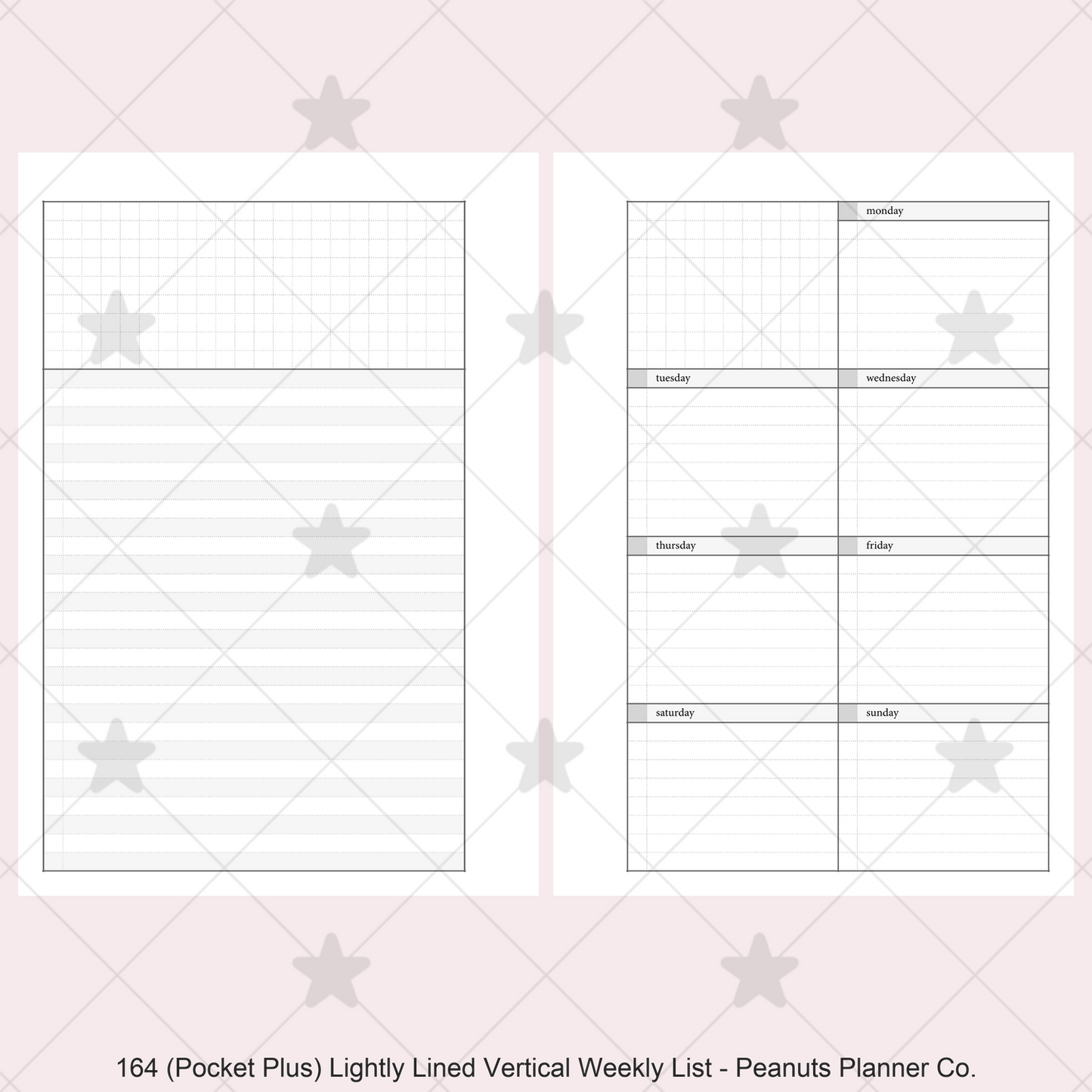 164: Lightly Lined Vertical Weekly Wo1P Wo2P w/ Running Tasks List & Notes