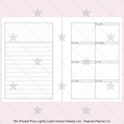 164: Lightly Lined Vertical Weekly Wo1P Wo2P w/ Running Tasks List & Notes