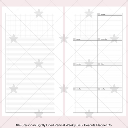 164: Lightly Lined Vertical Weekly Wo1P Wo2P w/ Running Tasks List & Notes