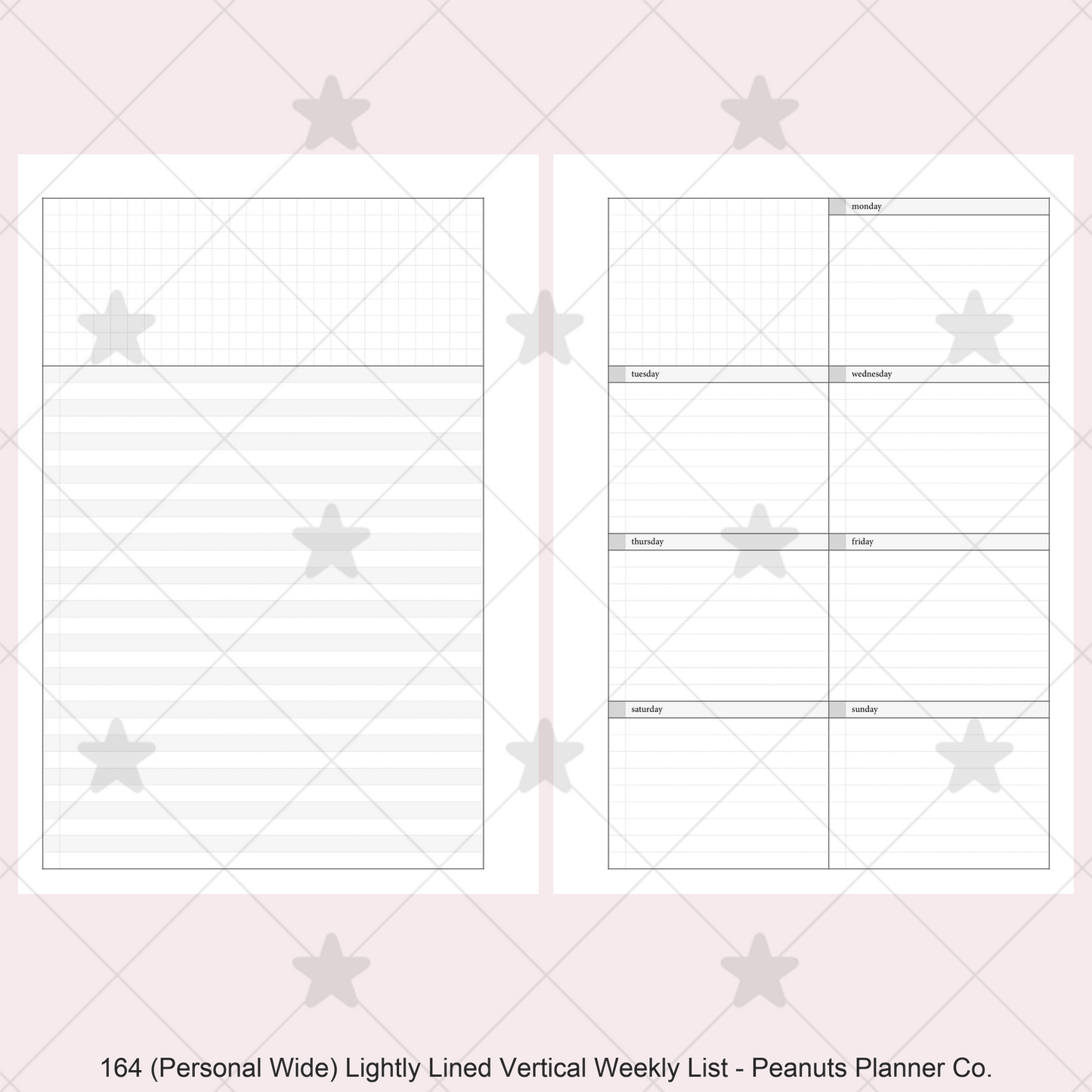 164: Lightly Lined Vertical Weekly Wo1P Wo2P w/ Running Tasks List & Notes