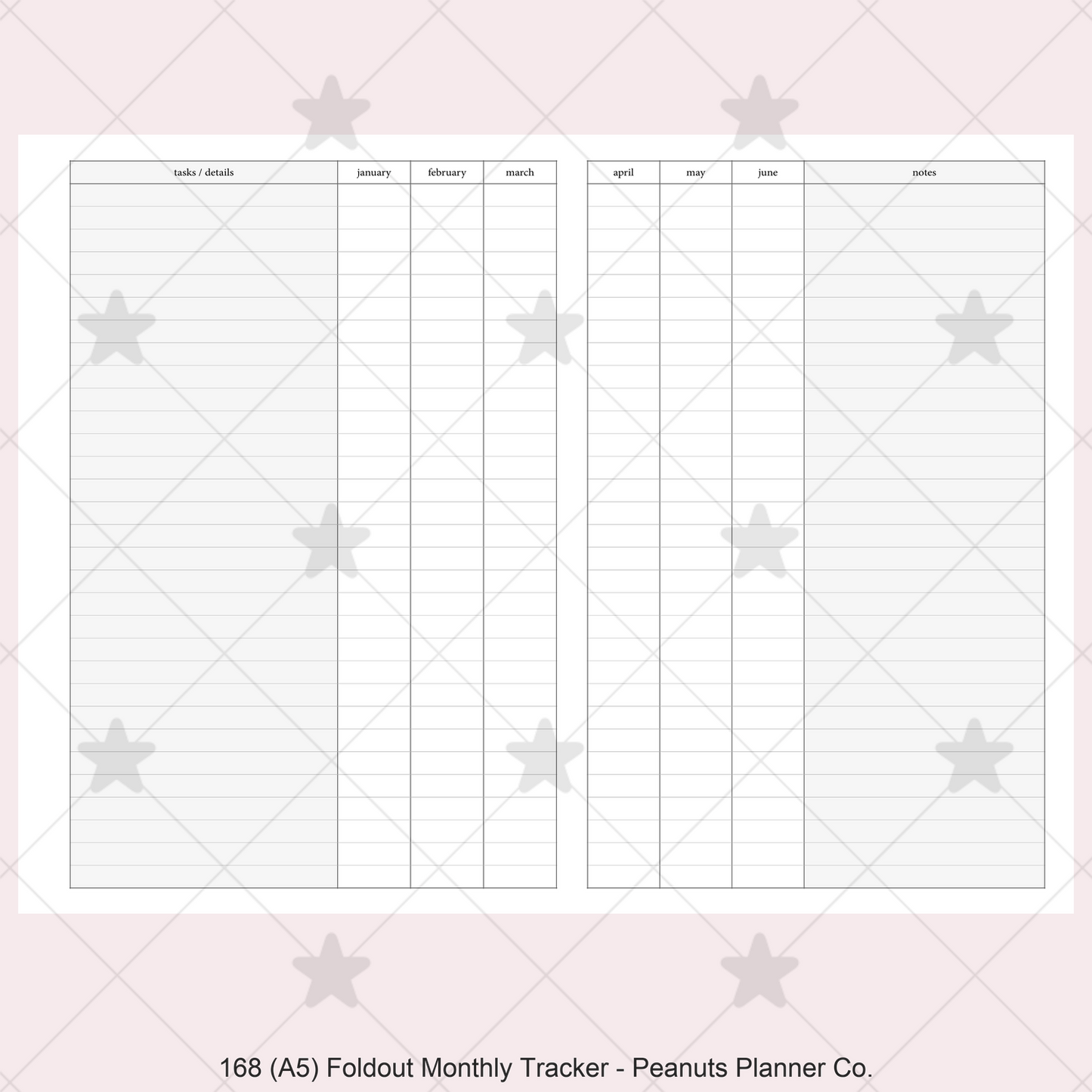 168: Foldout Monthly Tracker Habit Log