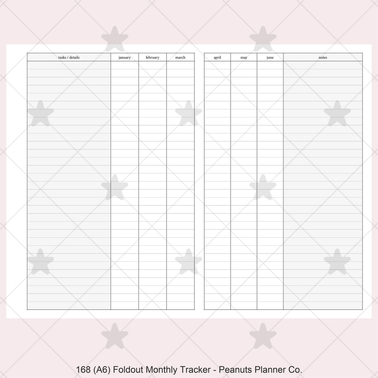 168: Foldout Monthly Tracker Habit Log