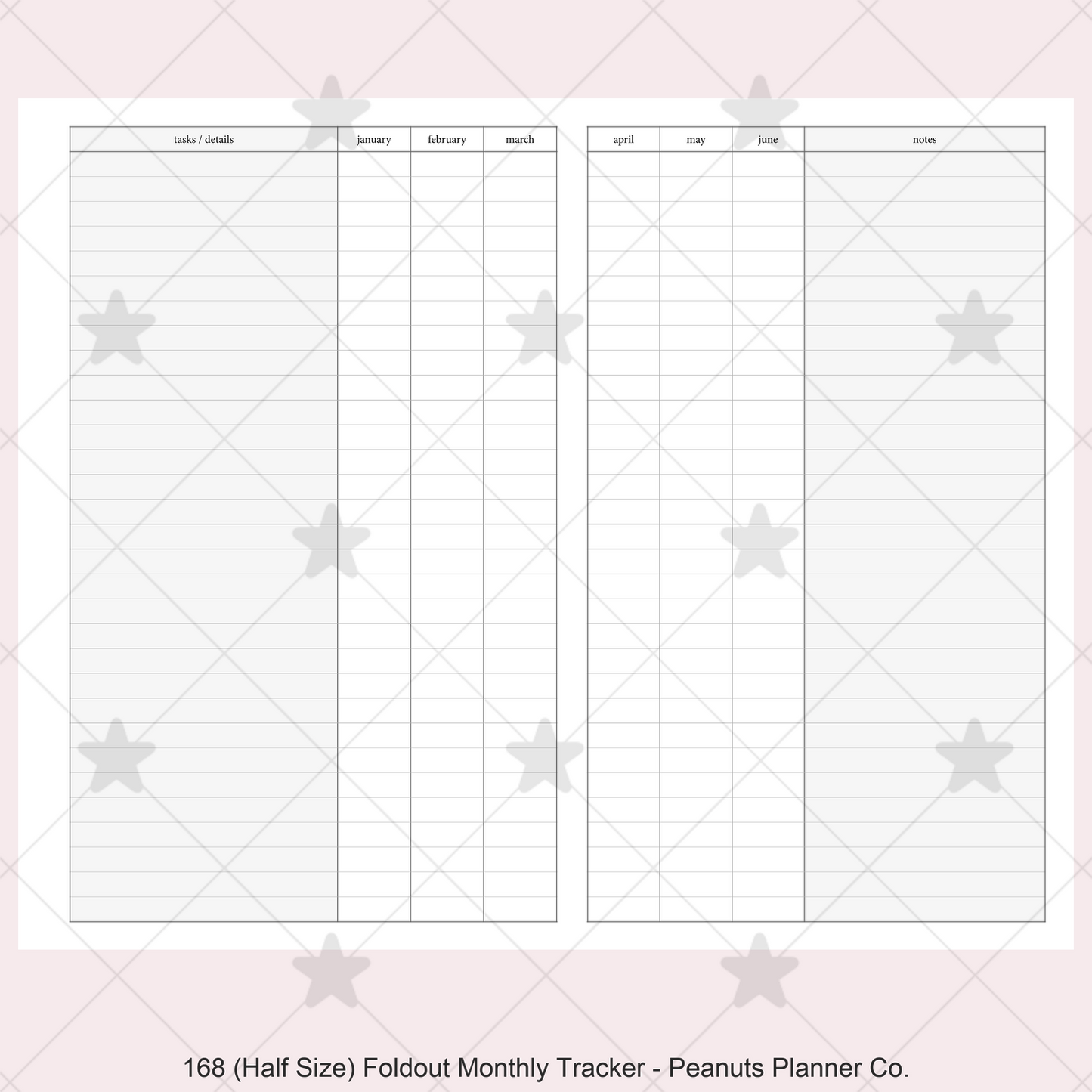 168: Foldout Monthly Tracker Habit Log