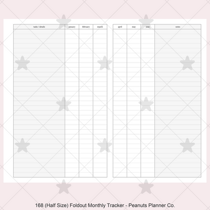 168: Foldout Monthly Tracker Habit Log