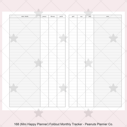 168: Foldout Monthly Tracker Habit Log
