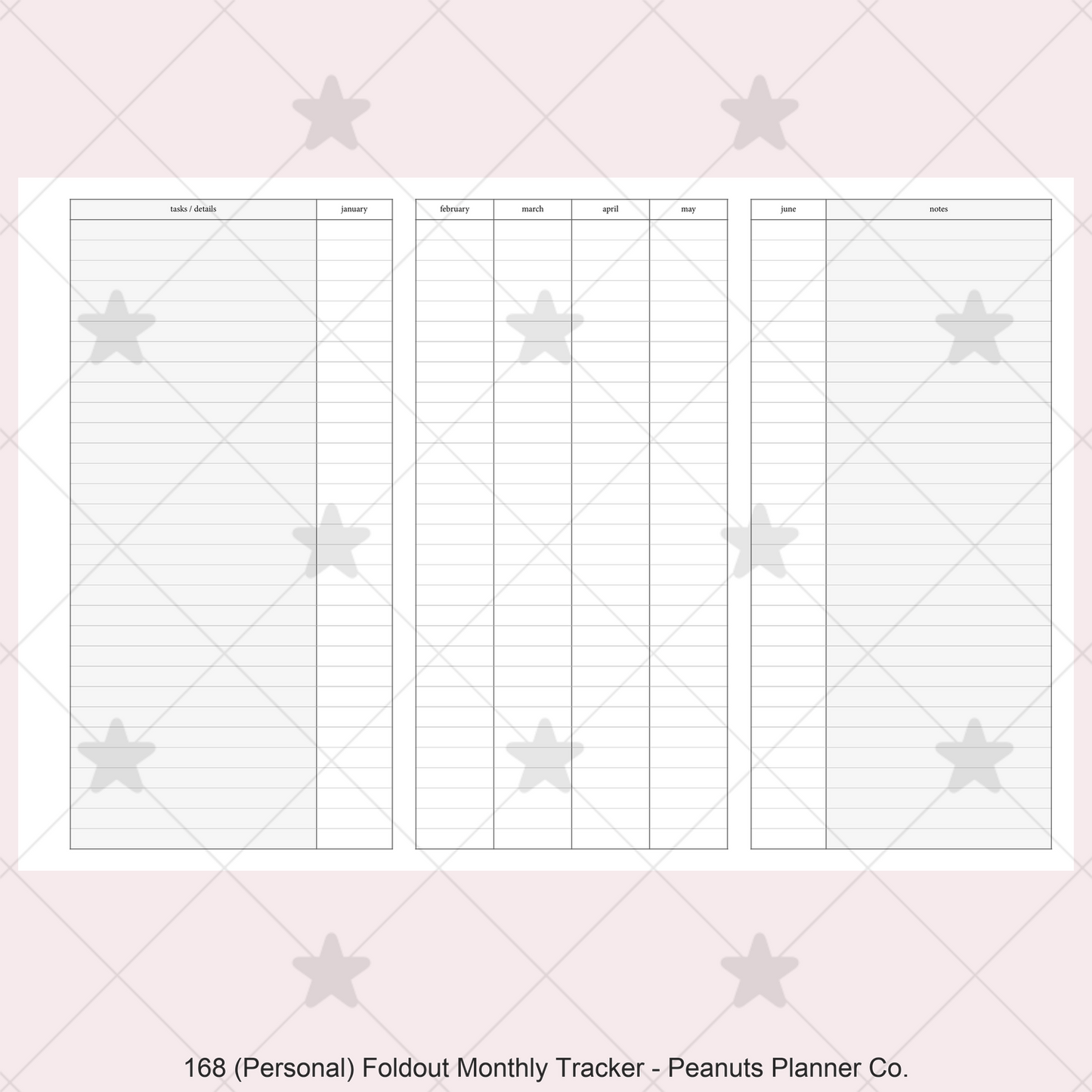 168: Foldout Monthly Tracker Habit Log