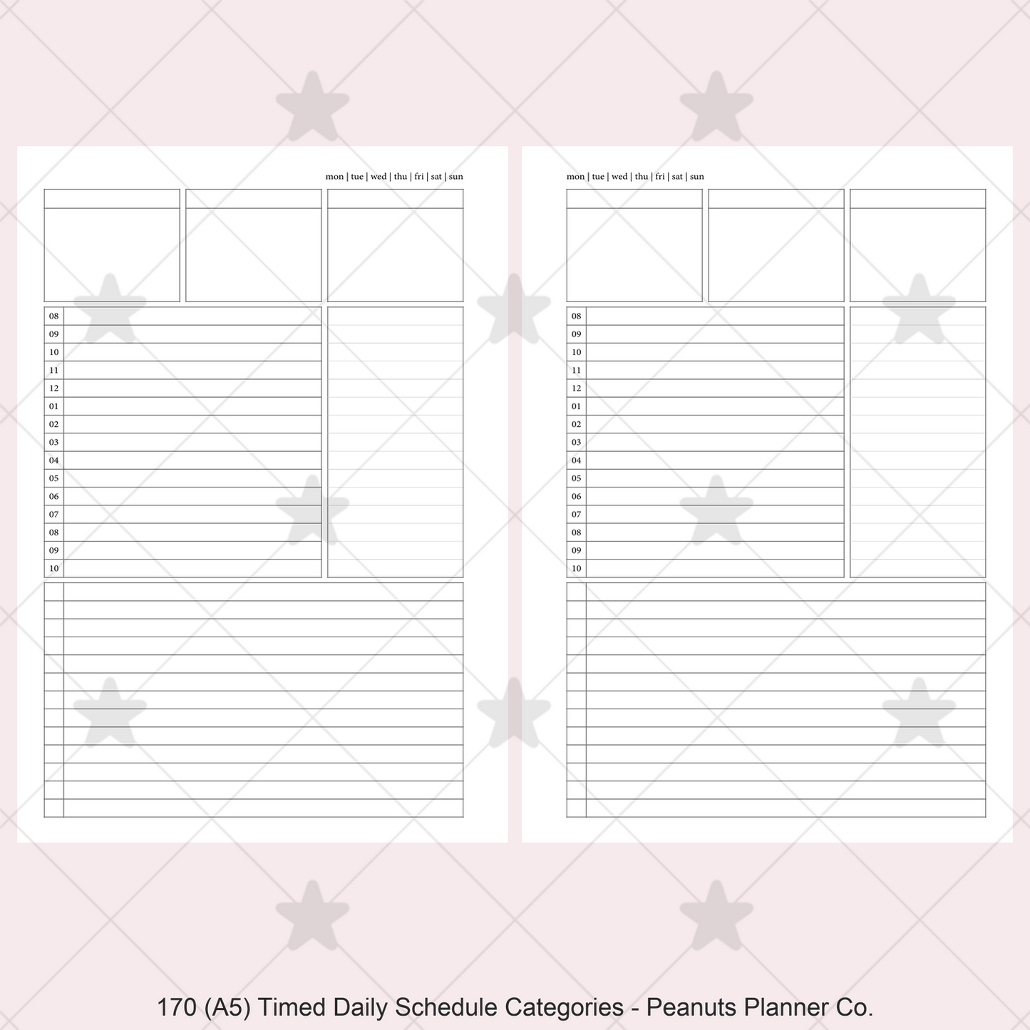 170: Timed Daily Schedule w/ Categories & Tasks Do1P