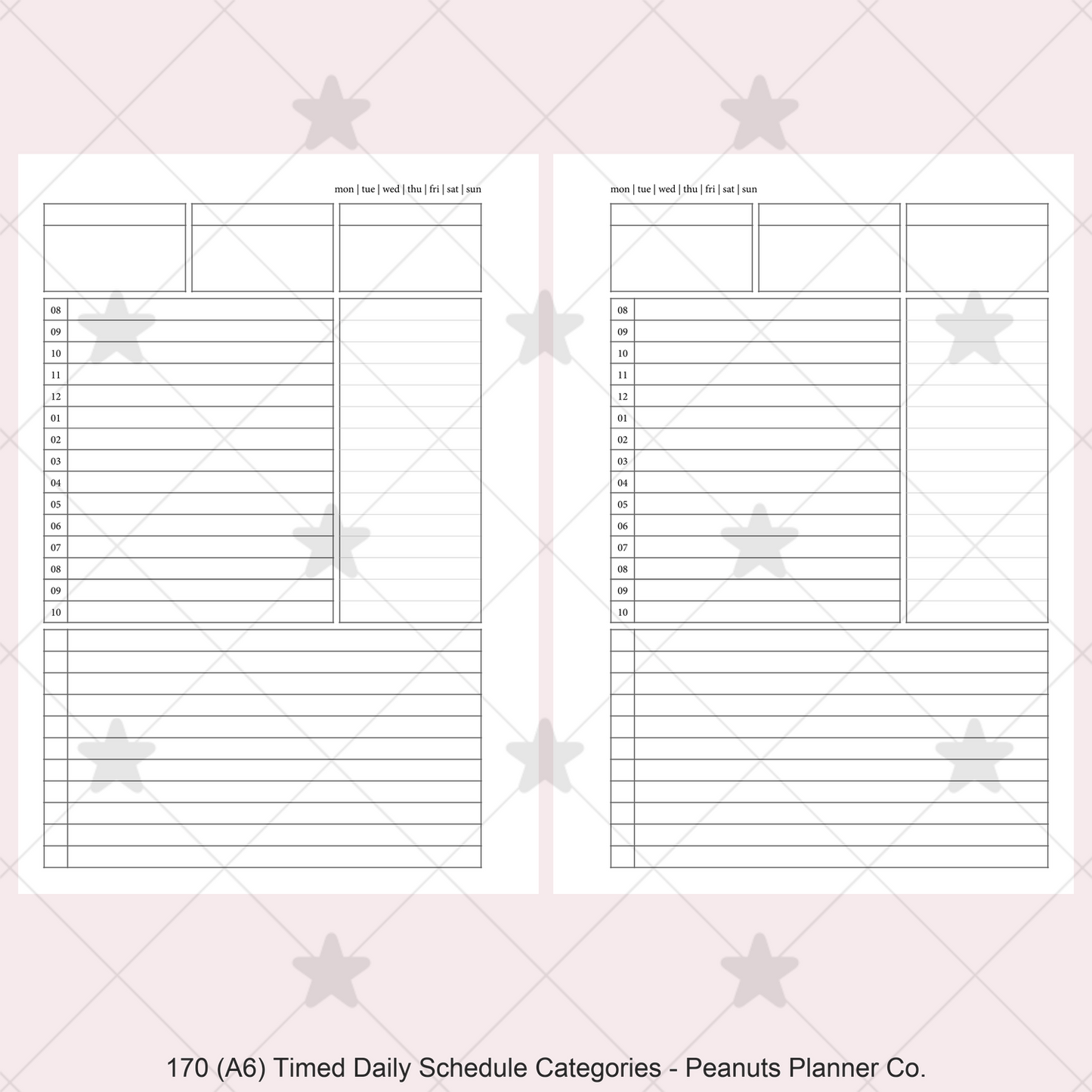 170: Timed Daily Schedule w/ Categories & Tasks Do1P
