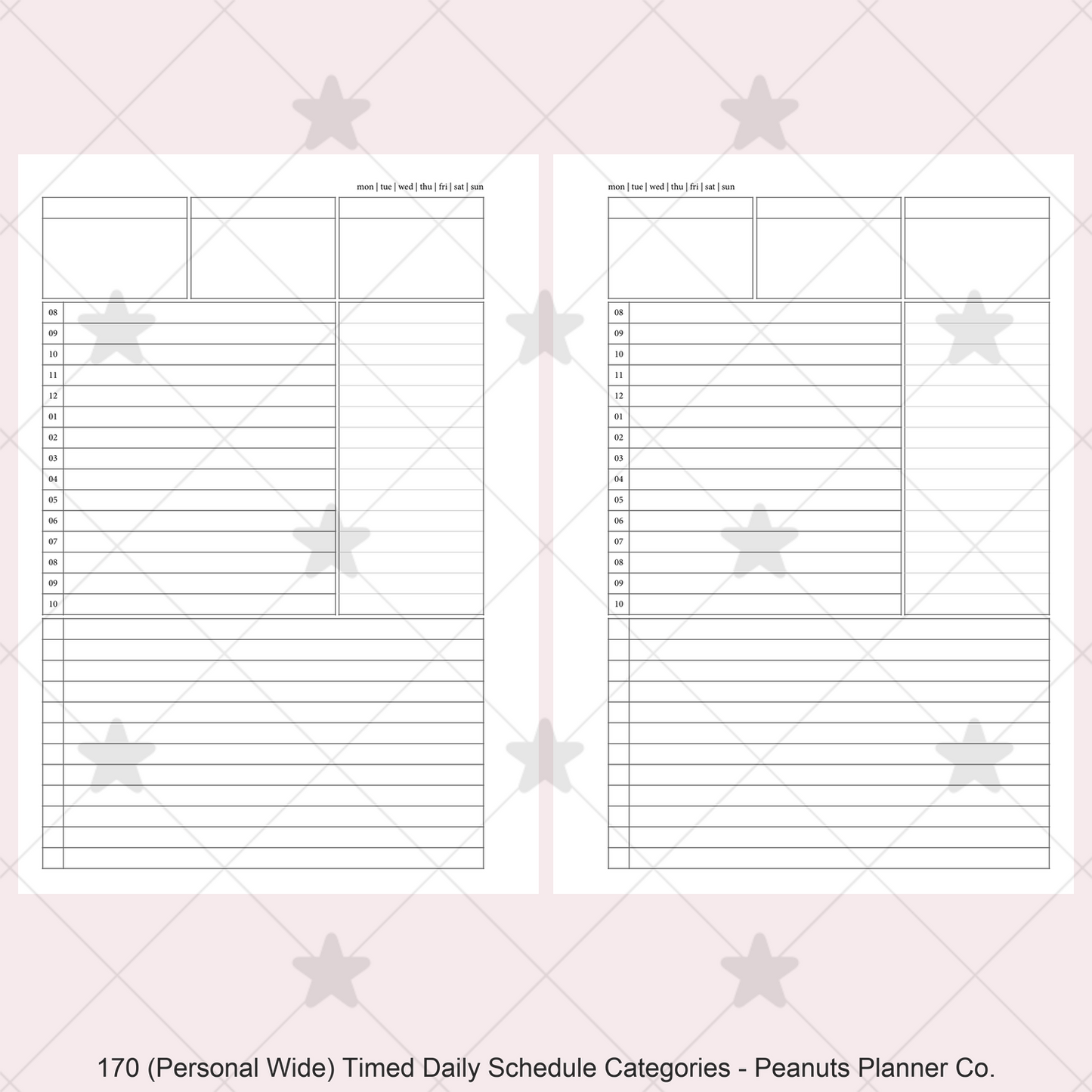 170: Timed Daily Schedule w/ Categories & Tasks Do1P