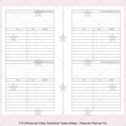 174: Daily w/ Schedule, Tasks, & Notes 2Do1P