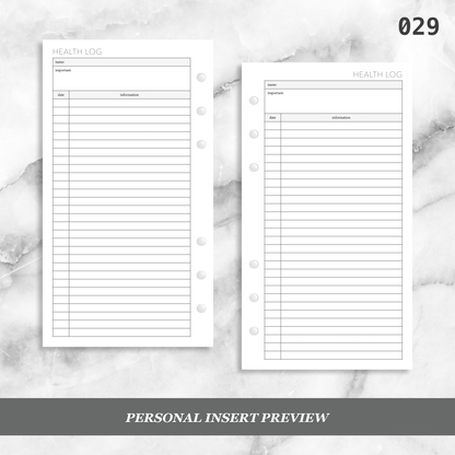 029: Health Log