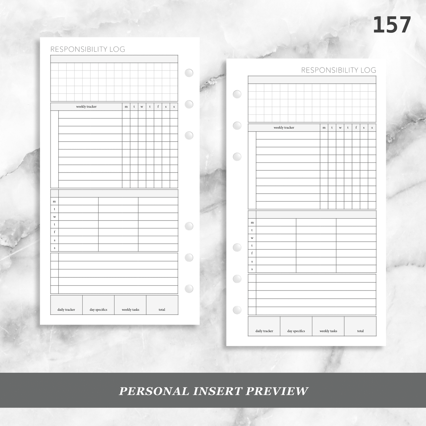 157: Weekly Responsibility Log Children Kids Chores Allowance Tracker Wo1P