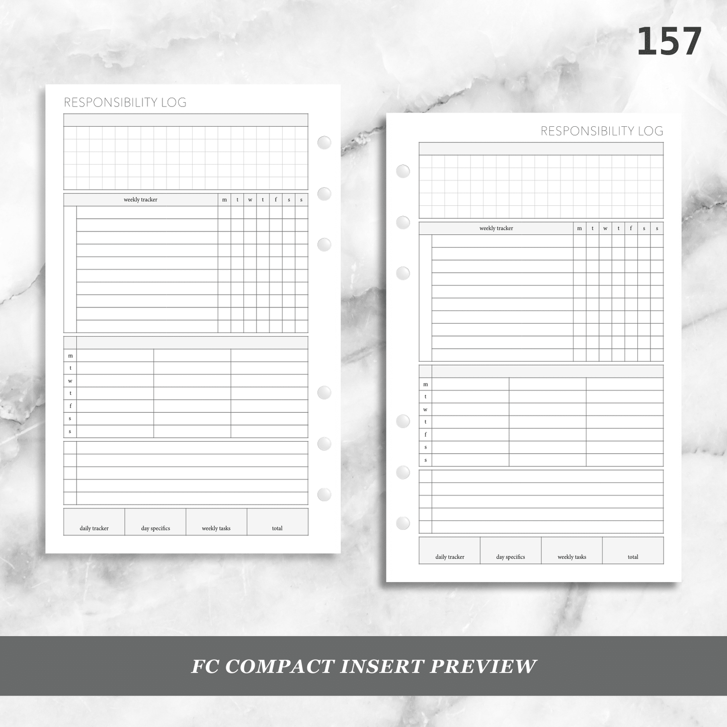 157: Weekly Responsibility Log Children Kids Chores Allowance Tracker Wo1P
