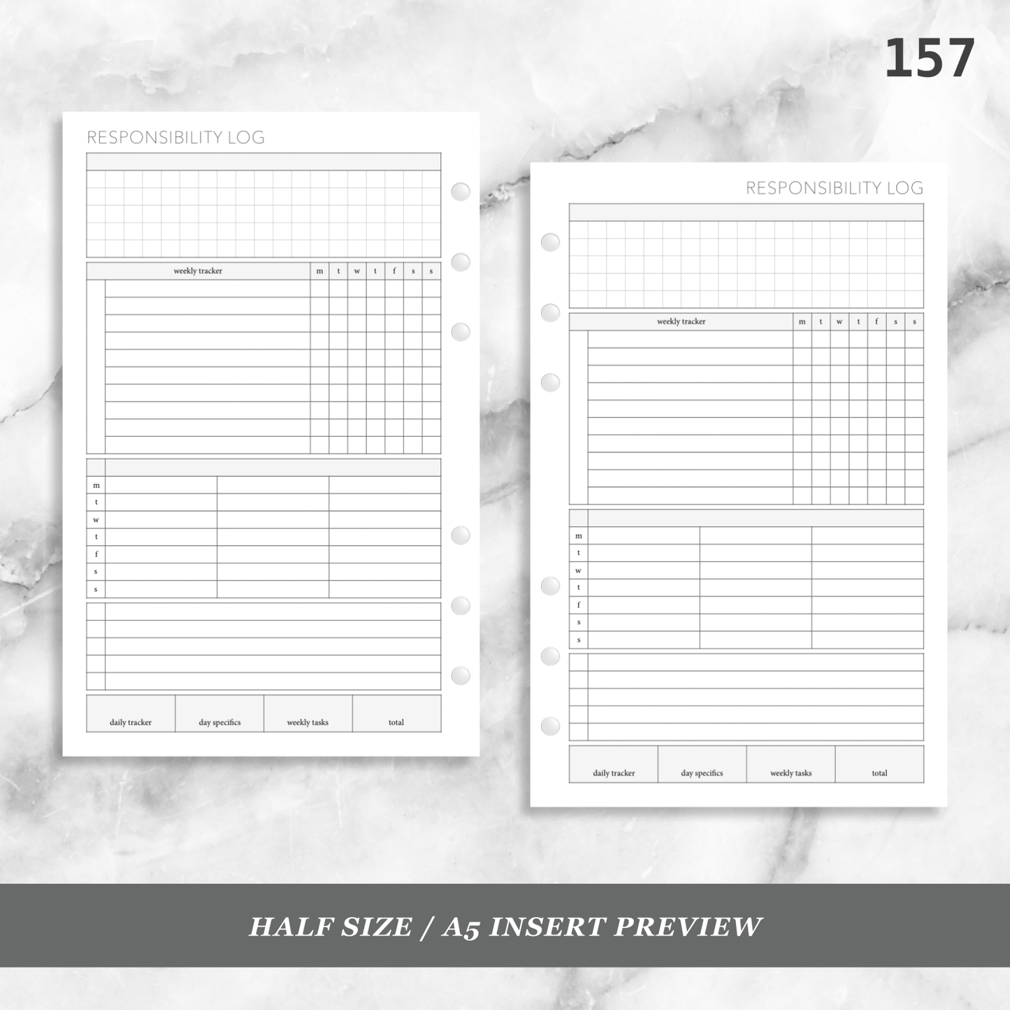 157: Weekly Responsibility Log Children Kids Chores Allowance Tracker Wo1P