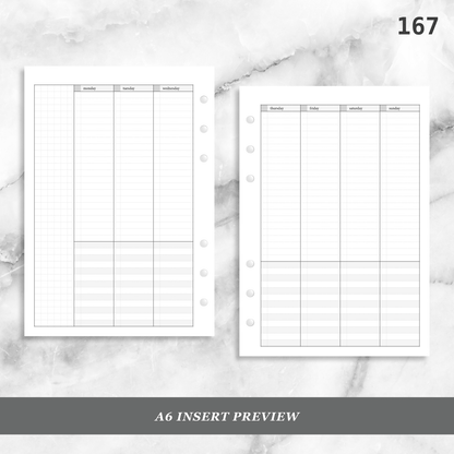 167: Lightly Lined Vertical Column Weekly Wo2P w/ Tasks & Notes