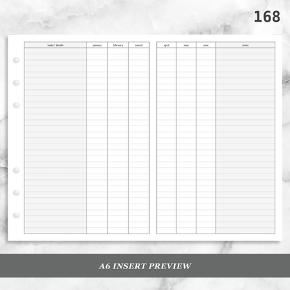 168: Foldout Monthly Tracker Habit Log