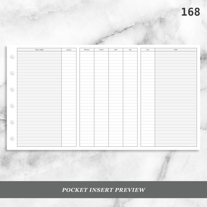 168: Foldout Monthly Tracker Habit Log