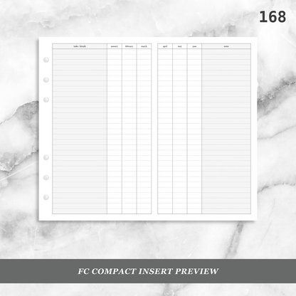 168: Foldout Monthly Tracker Habit Log