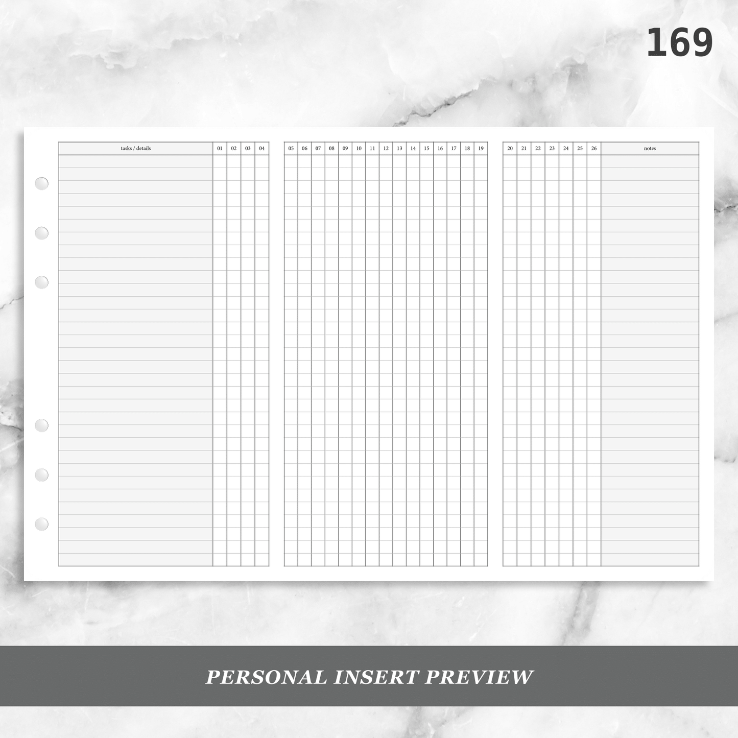 169: 52 Week Foldout Tracker Habit Log