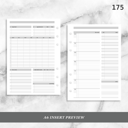 175: Stripes Weekly w/ Prioritized ABC Task List, Small Timed Schedule