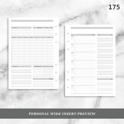 175: Stripes Weekly w/ Prioritized ABC Task List, Small Timed Schedule